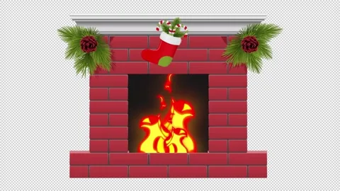 Looping  Fireplace Animation Stock Footage 333229364