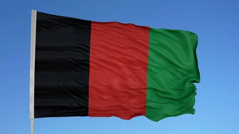 Looping flag for Afghanistan  on flag pole, blowing beautifully in the wind. 動画素材 79767138