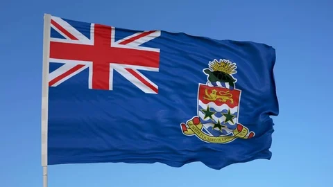 Looping flag for Cayman Islands on flag pole, blowing beautifully in the wind. 스톡 동영상 79753806