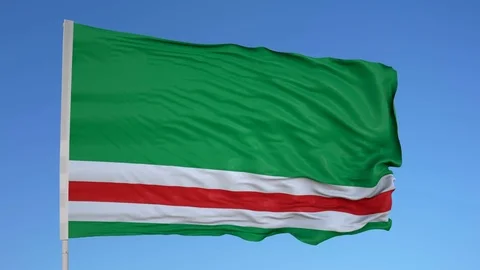 Looping flag for Ichkeria on flag pole, blowing beautifully in the wind. Vídeos de archivo 79758828