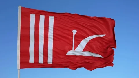 Looping flag for Jammu Kashmir on flag pole, blowing beautifully in the wind. 動画素材 79771884