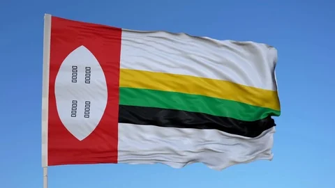 Looping flag for Kwazulu on flag pole, blowing beautifully in the wind. Includes Video stock 79754332