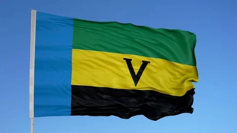 Looping flag for Venda on flag pole, blowing beautifully in the wind. Includes 動画素材 79789479