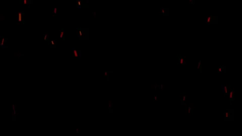 Looping Flame Sparks and Burning Particles Overlay on Dark Background Stock Footage 334812965
