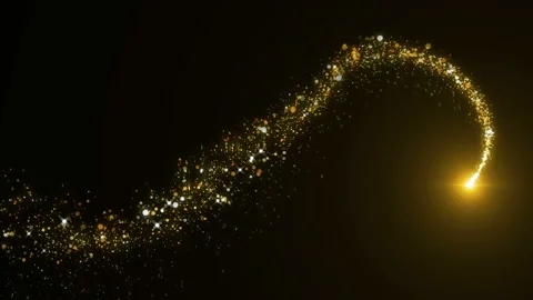 The looping flight of a bright star and the spreading of fine dust of a round Stock Footage 132027319