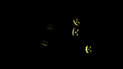 Looping Flying Carved Pumpkin Faces Stock Footage 39933334