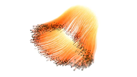 Looping footage with flowing particles on white background Stock Footage 229556204