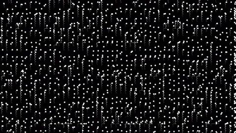 Looping footage with flowing white particles on black background. Stock Footage 229135847