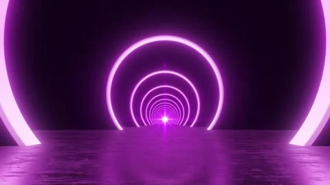 Looping Forward Movement in an Infinite neon Modern Tunnel 스톡 동영상 268577496