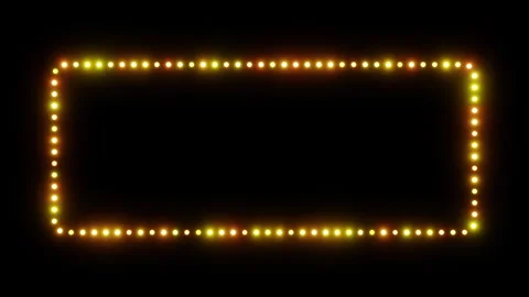 Looping frame of yellow dots with neon glow on black background 3d render. Stock Footage 332177125