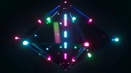 Looping Futuristic Neon Glowing Blinking Light Object Stock Footage