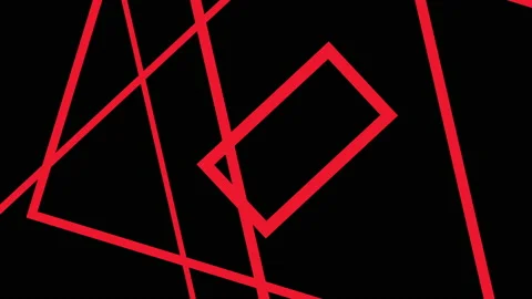 Looping geometric abstraction. Neon lines spinning inside endless tunnel. Stock Footage 130315583
