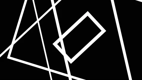 Looping geometric abstraction. Neon lines spinning inside endless tunnel. Stock Footage 130315666