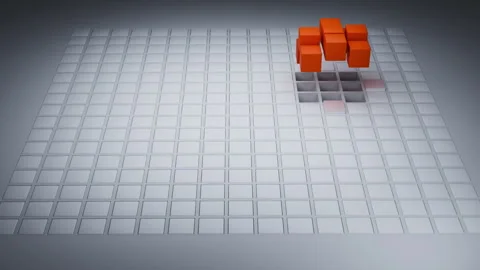 Looping Geometric Cube Wave Motion Video Stock Footage 290860377