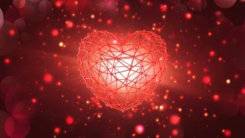Looping Geometric Red Polygonal Heart Beat Animation  Stock Footage 84798204