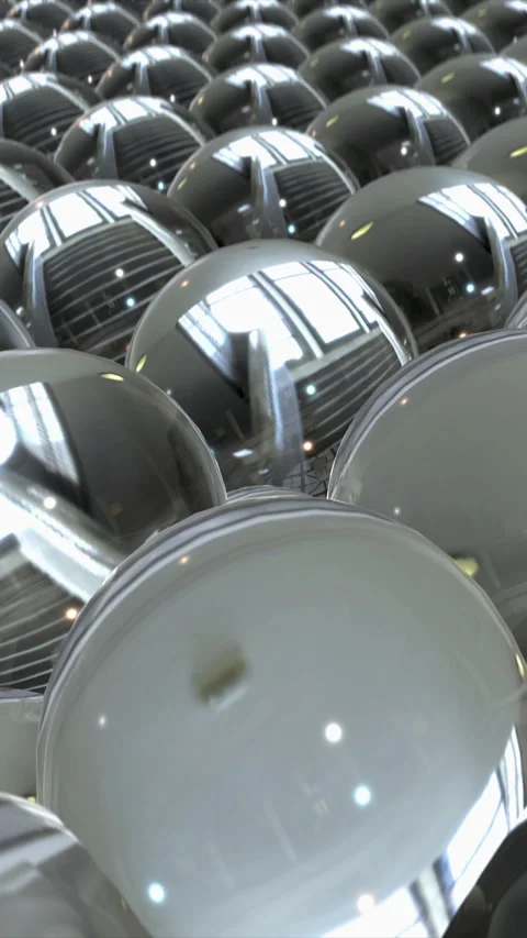 Looping glass orbs with building reflections for mystical and science content. Stock Footage 327675403