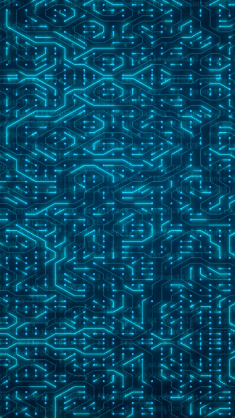 Looping Glowing Blue Digital Circuit Board Pattern Background Animation. Stock Footage 324848150