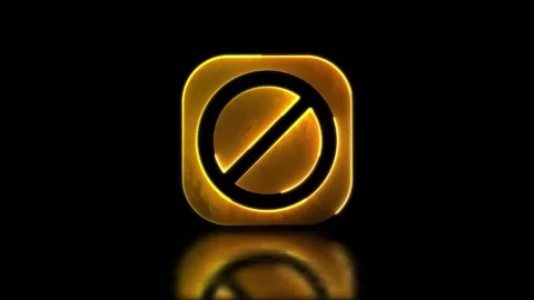 Looping glowing neon effect. Stop icon. Black background. Stock Footage 263470060