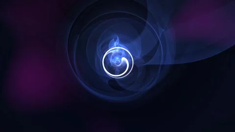 Looping Glowing Sphere and Flowing Silk Digital Waves Video stock 345814627