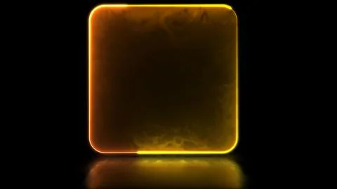 Looping glowing square neon frame effect, black background. イラスト素材