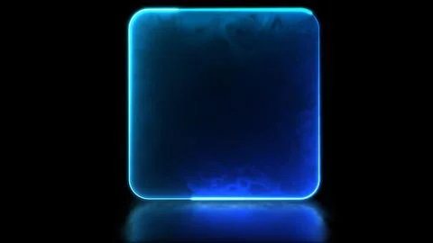 Looping glowing square neon frame effect, black background. イラスト素材