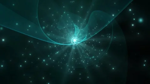 Looping Glowing Teal Light Particles Video stock 345814695