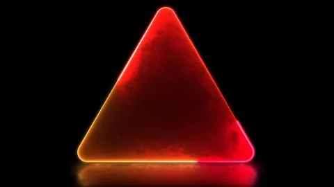 Looping glowing triangle neon frame effect, black background. Stock Illustration