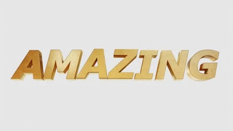 Looping Gold Amazing Text Rippling With Alpha Channel Stock Footage 247203523
