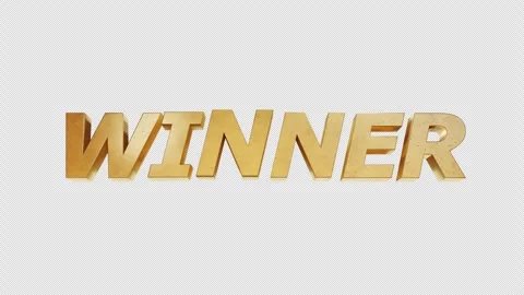 Looping Gold Winner Text Rippling With Alpha Channel Stock Footage 247203793