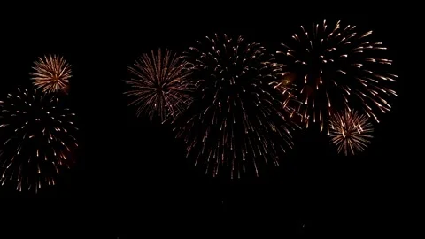 Looping of golden firework background during new year's eve countdown celebrate Stock Footage 255485275