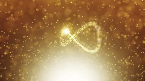 Looping golden particles with infinity symbol animation Stock Footage 337662438