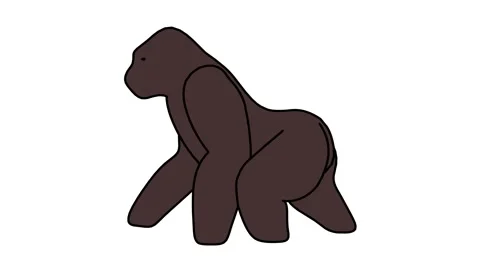 Looping Gorilla walking Stock-Footage 58128845