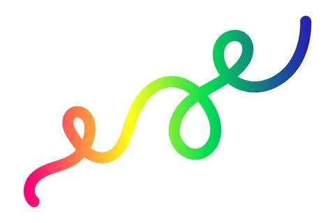 Looping Gradient Line  Colorful Abstract Ribbon Curve Design Illustrazione stock