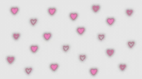 Looping  graphic a hand-drawn heart with wings that glow pink and sparkle Stock Footage 341546680