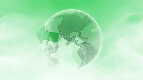 Looping green earth sphere with arrows animation Stock Footage 334816723