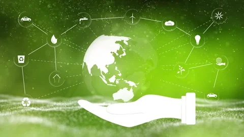 Looping green environmnet earth planet icon symbols 스톡 동영상 332815665