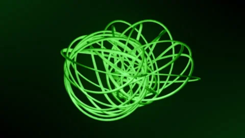 Looping green presentation background animation of abstract string nest Stock Footage 228907688