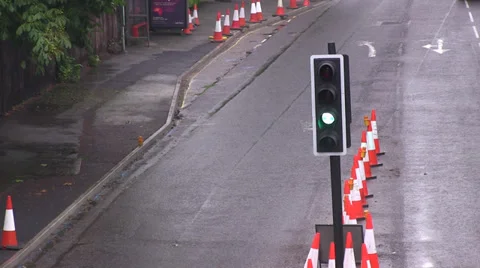 Looping green traffic lights Stock Footage 38948167