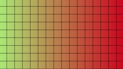 Looping Grid with Rising Perspective - Lime Green and Fiery Red Hues Stock Footage 317688269