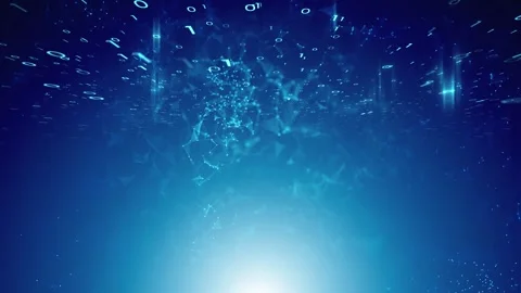 Looping grunge blue digital blue binary data network animation Stock Footage 334807008