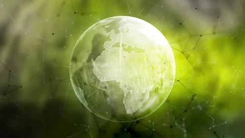 Looping grunge green earth planet environment network animation Stock-Footage 334807127