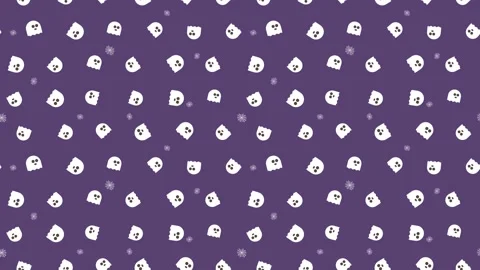 Looping Halloween background animation with ghosts and spiderwebs Stock Footage 252762024