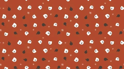 Looping Halloween background animation with ghosts and poison bottles Stock Footage 252762025