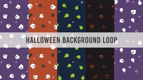 Looping Halloween Patterns Background Animation After Effects stock