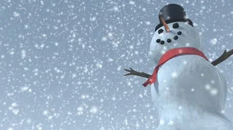 Looping happy snowman in the snow Stock Footage 8950847