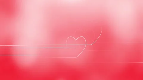 Looping heart line shapes motion on white red background Stock Footage 340237631