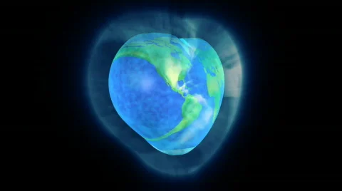 Looping heart shaped globe Stock Footage 580773