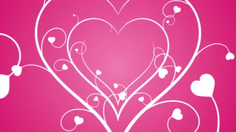 Looping Hearts Grow Background Pink Stock Footage 65432946