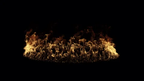 Looping Hellfire Ring Animation with Rising Flames - VFX Overlay Stock Footage 332064096