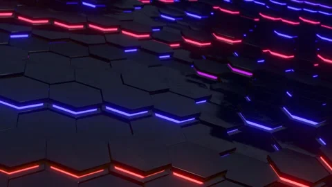 Looping Hex Shapes Tech Background Animation Video stock 296686077